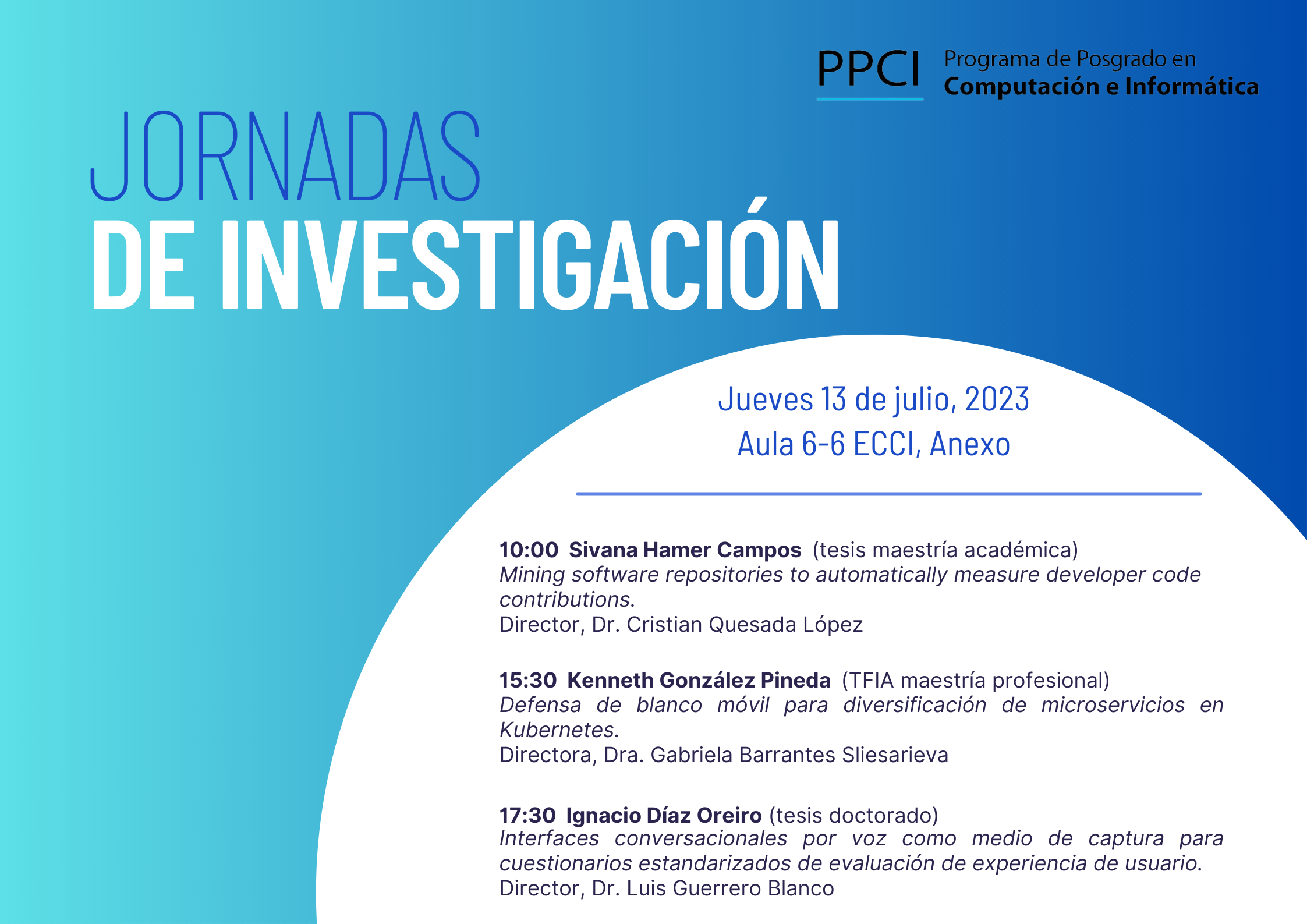 Jornadas de investigación del PPCI 2023