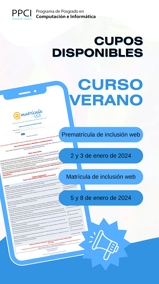 Cupo disponible para el curso de verano.